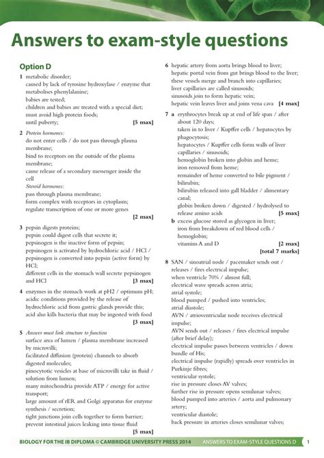 Exam Style Questions .